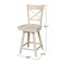 International Concepts Charlotte Counter Height Stool, 24" Seat Height, Swivel, Unfinished S-312SW - alternate 5